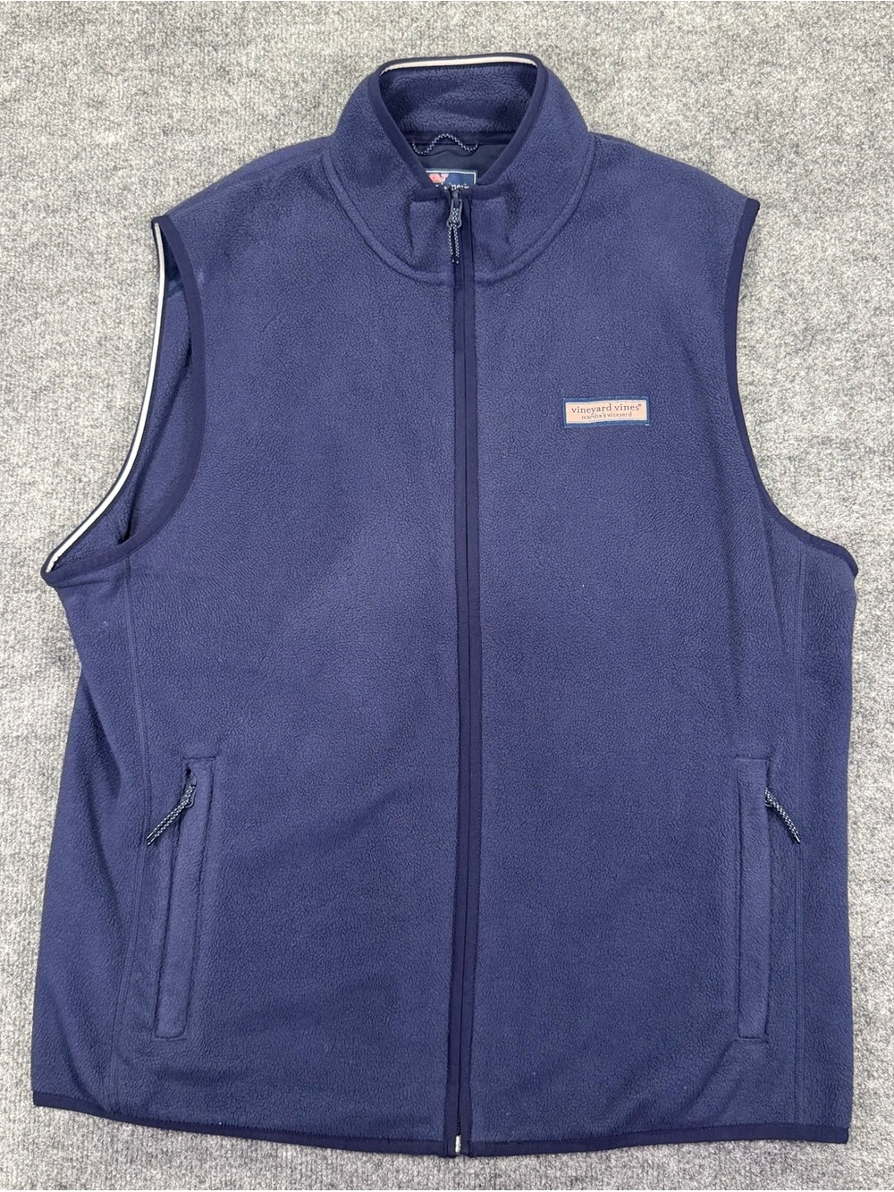 Vineyard Vines Men's Navy Full-Zip Fleece Vest